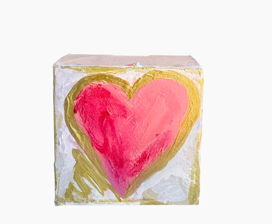 Heart, 4x4 inch small original painting by Tracee Gentry Matthews