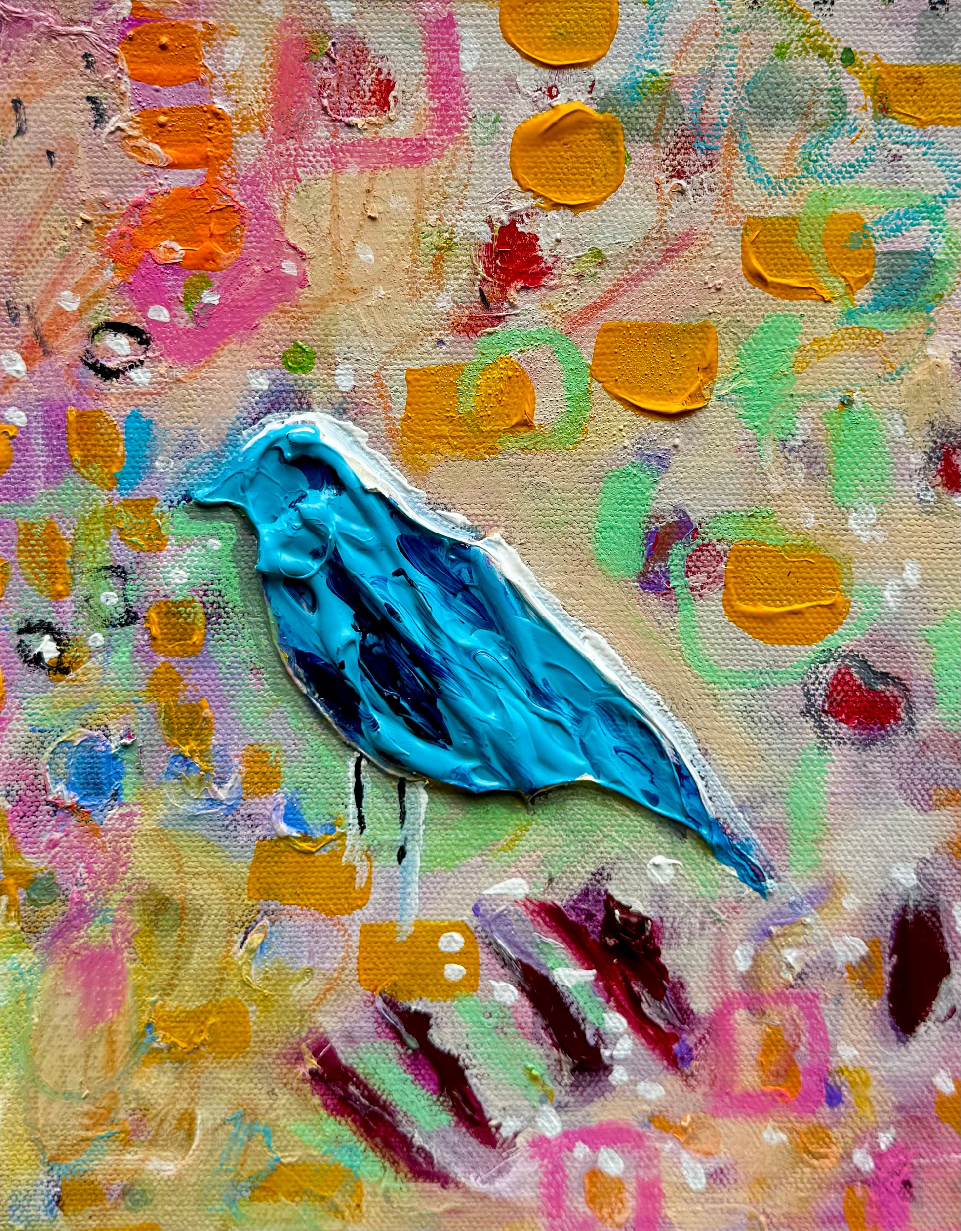 Bluebird, 8x10 inch matted canvas print by Tracee Gentry Matthews