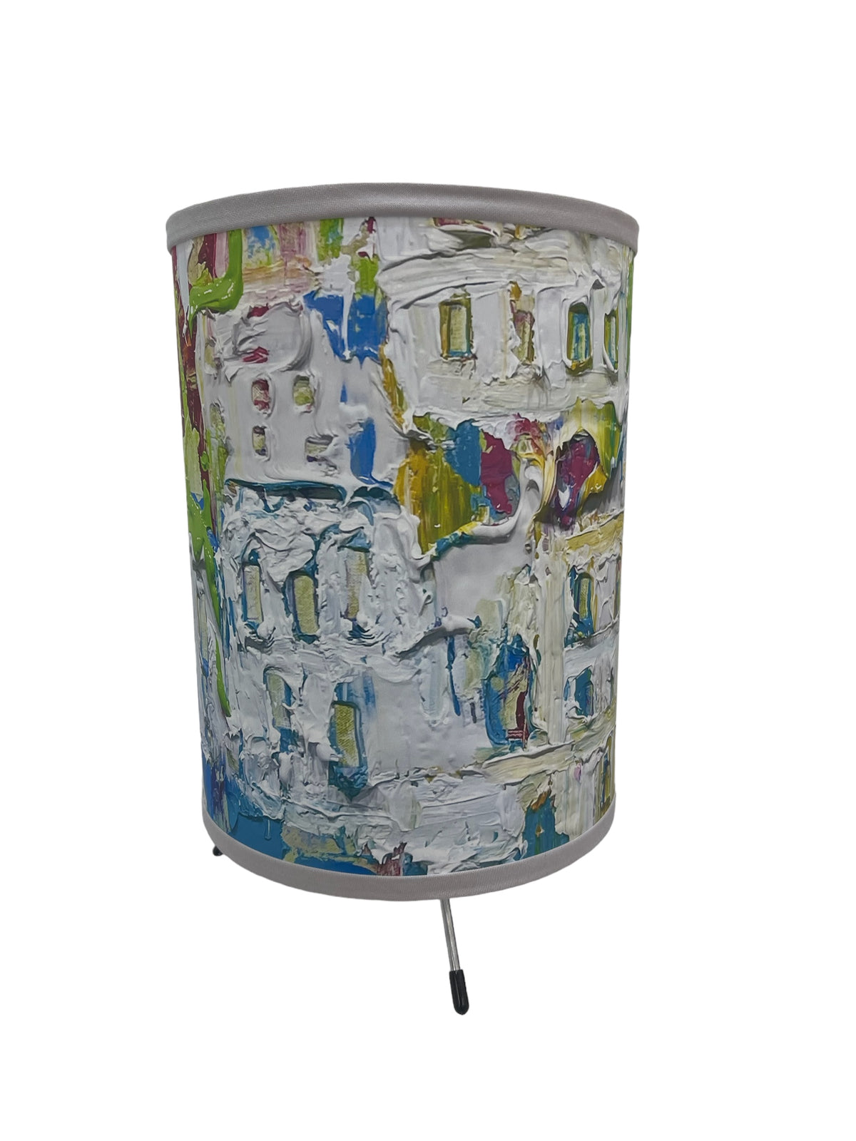 Art lamp with colorful abstract painting by Tracee Gentry Matthews