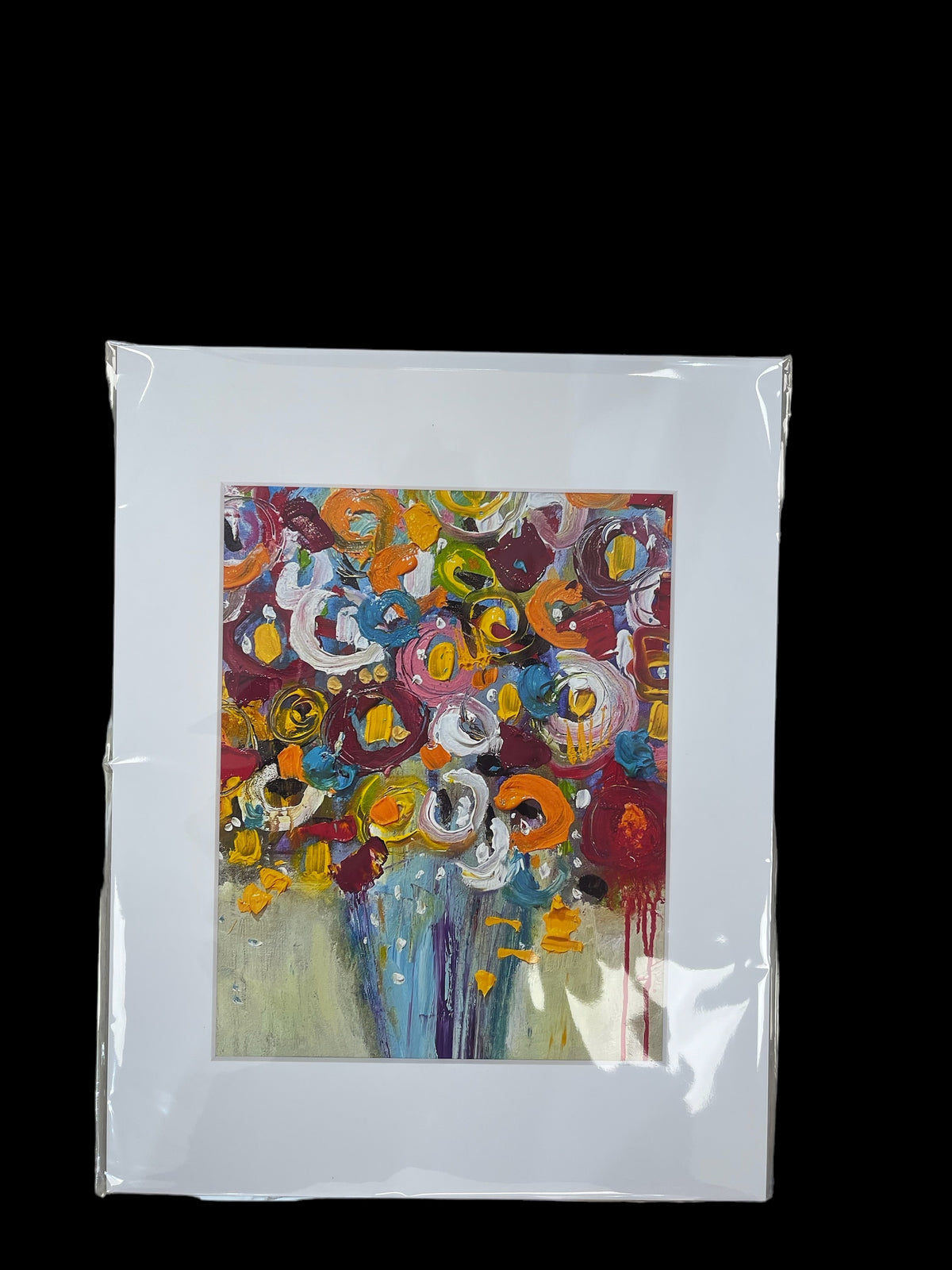 Abstract floral matted canvas print by Tracee Gentry Matthews