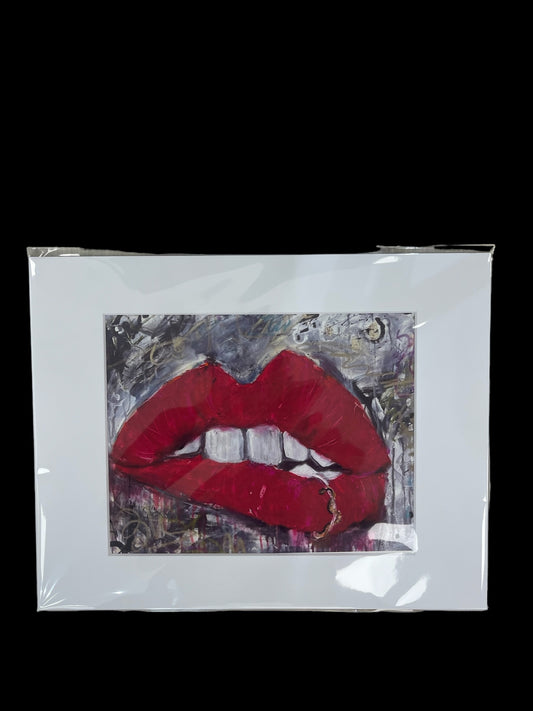 Timeless Red Lipstick matted canvas print by Tracee Gentry Matthews