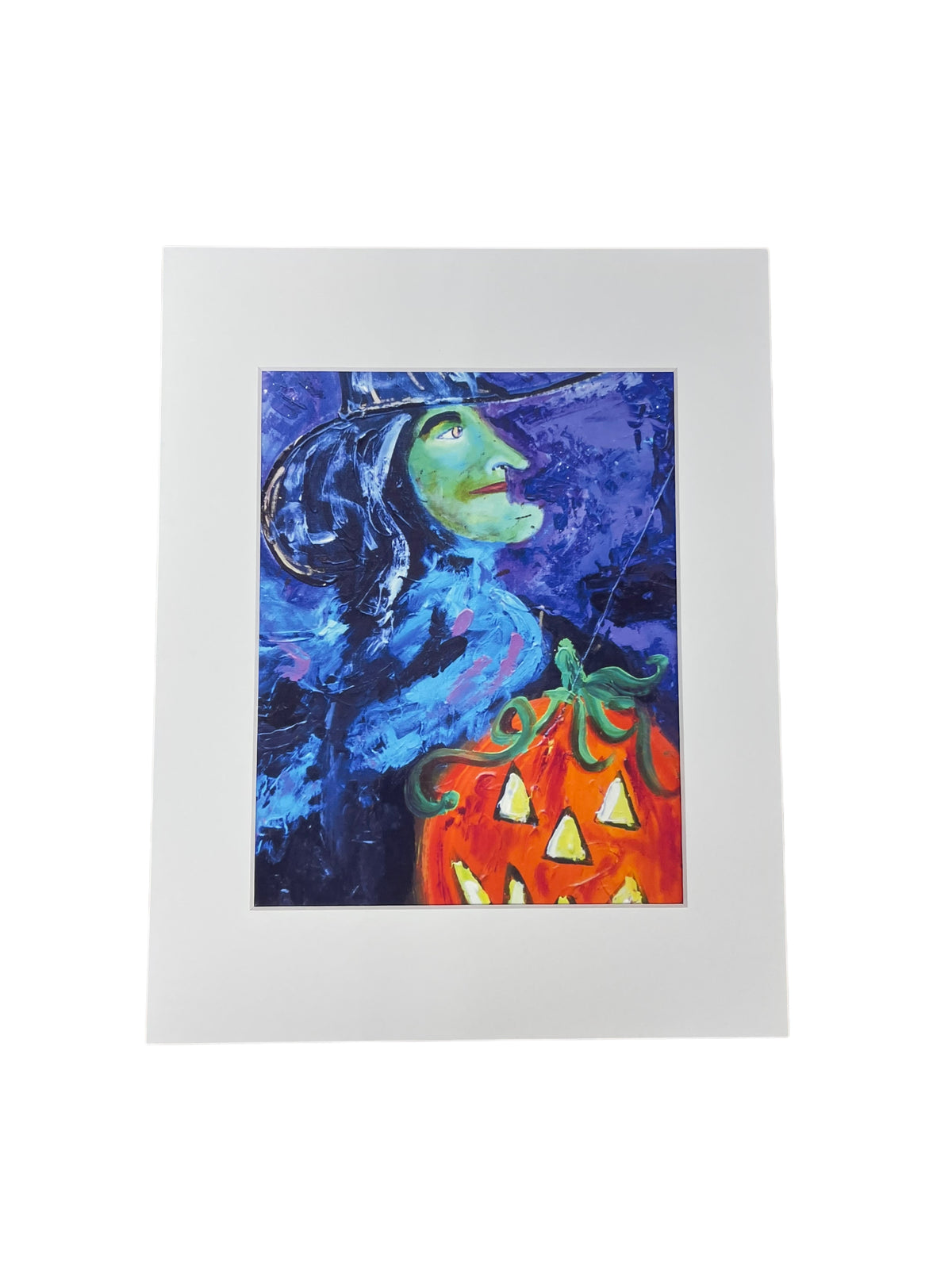 Halloween witch matted canvas print by Tracee Gentry Matthews