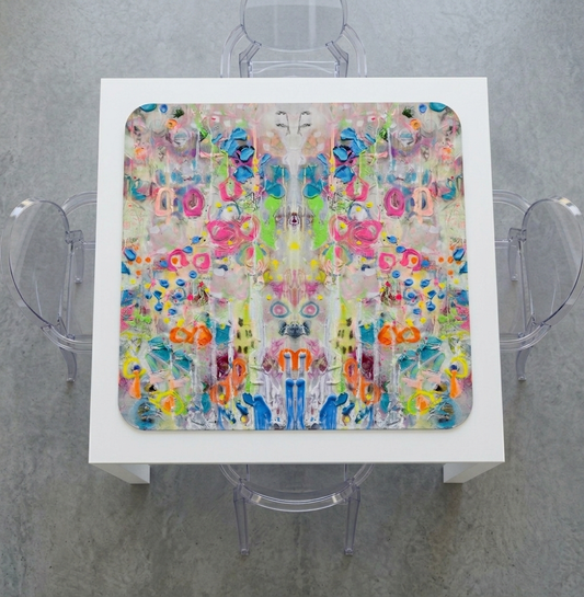 Mahjong mat printed from an original painting by Tracee Gentry Matthews