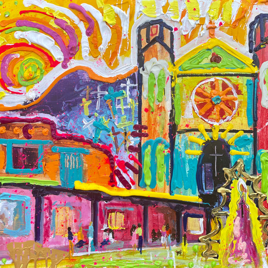 Santa Fe, 24x24 inch original painting by Tracee Gentry Matthews