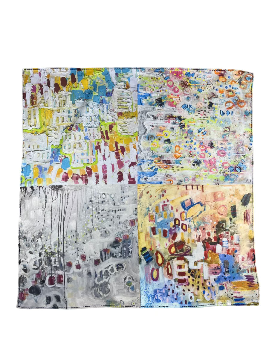 Colorful abstract pocket square by Tracee Gentry Matthews, view 2