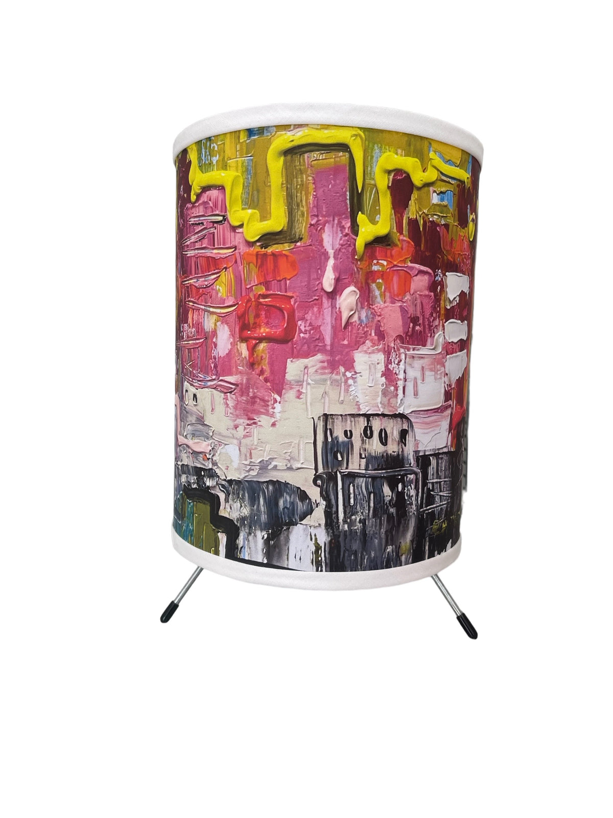 Abstract city art lamp by Tracee Gentry Matthews, view 2