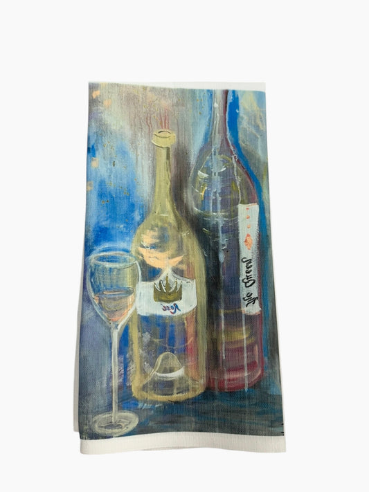 The Queen wine tea towel by Tracee Gentry Matthews