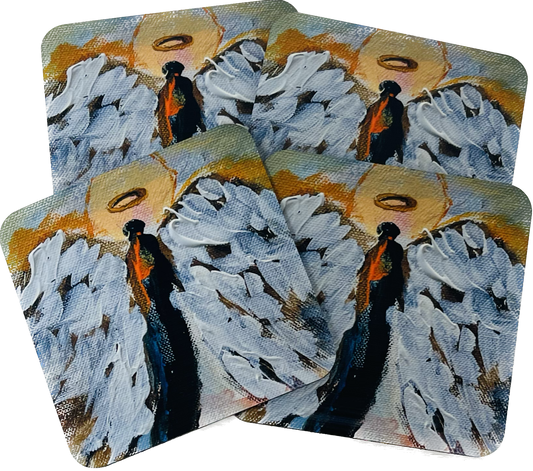Angel coasters, set of 4, by Tracee Gentry Matthews
