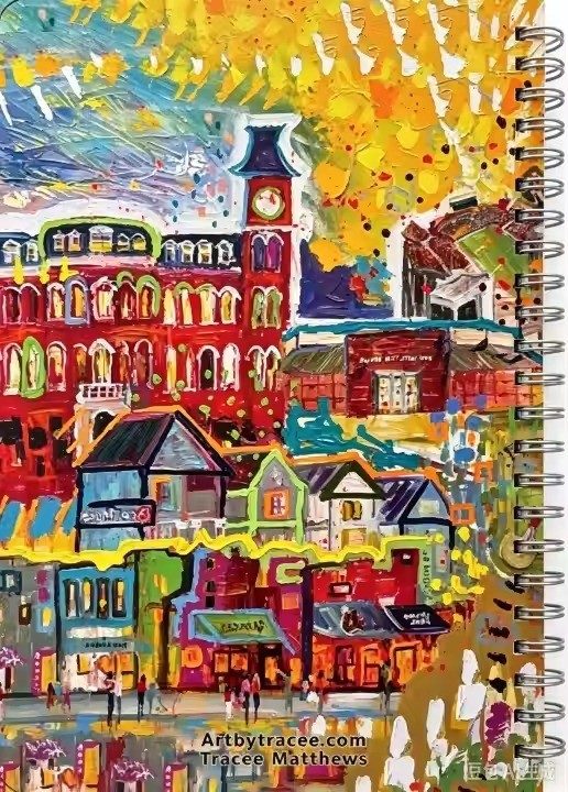 Fayetteville / University of Arkansas art notebook by Tracee Gentry Matthews, back cover with artbytracee.com