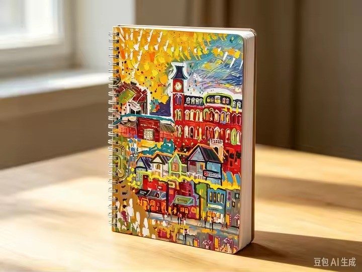 Fayetteville / University of Arkansas art notebook by Tracee Gentry Matthews, spiral notebook on a table