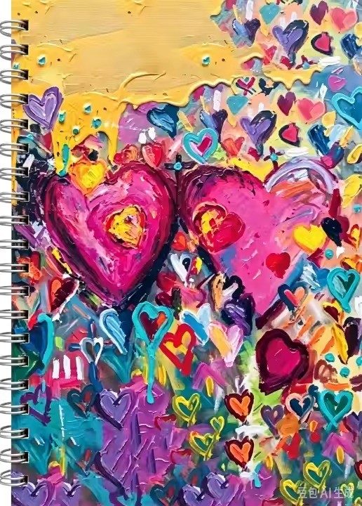 Hearts art notebook by Tracee Gentry Matthews, front cover