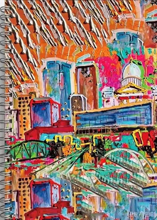 Little Rock Skyline art notebook by Tracee Gentry Matthews, front cover