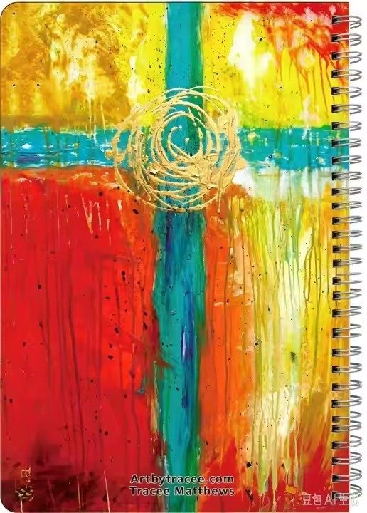 Cross art notebook by Tracee Gentry Matthews, back cover with artbytracee.com