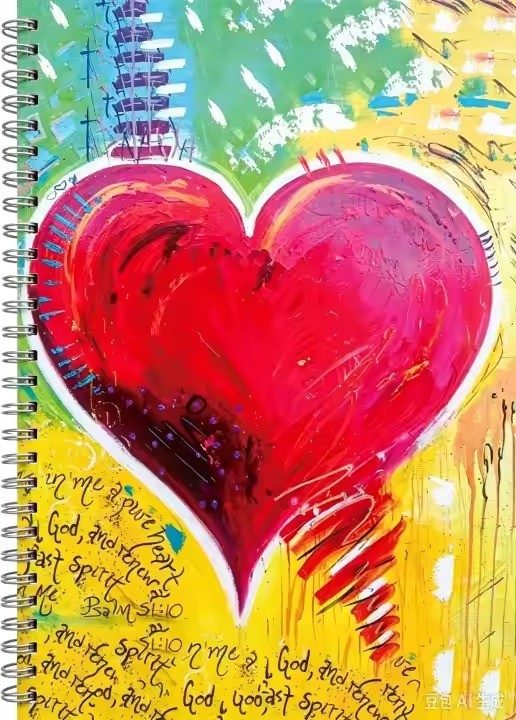 Heart art notebook by Tracee Gentry Matthews, front cover