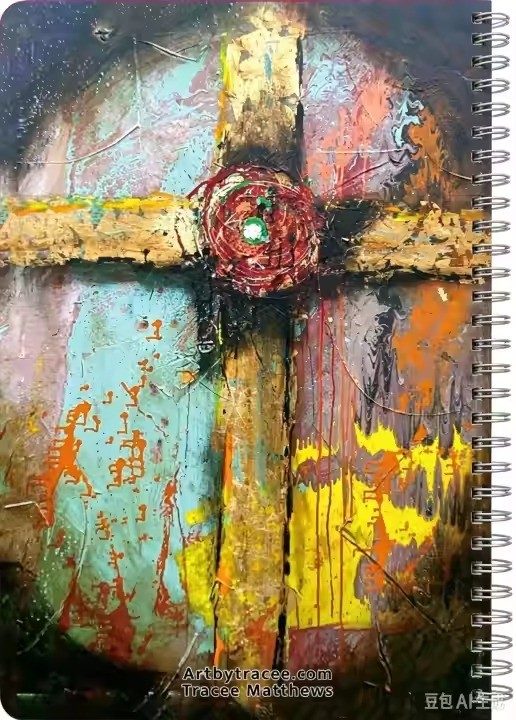 Rustic Cross art notebook by Tracee Gentry Matthews, back cover with artbytracee.com