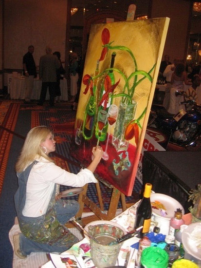 Painting by Tracee Gentry Matthews at the SRVS Gala in Germantown, Tennessee