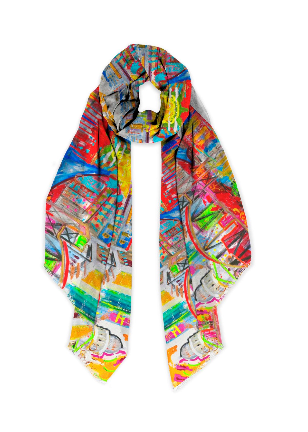 Little Rock cityscape art scarf by Tracee Gentry Matthews