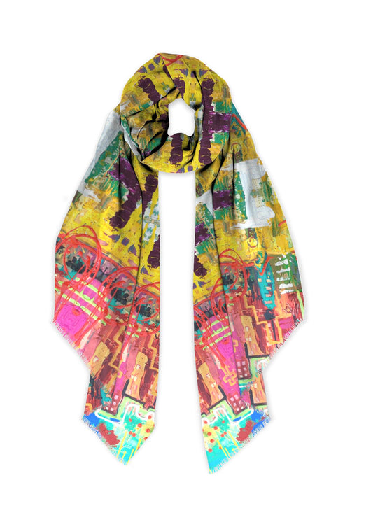 Elizabeth art scarf printed from an original painting by Tracee Gentry Matthews