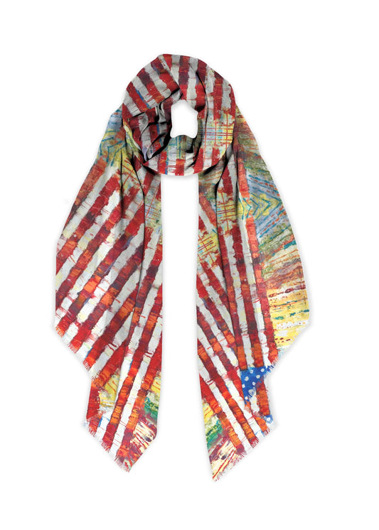 Patrick art scarf printed from an original painting by Tracee Gentry Matthews