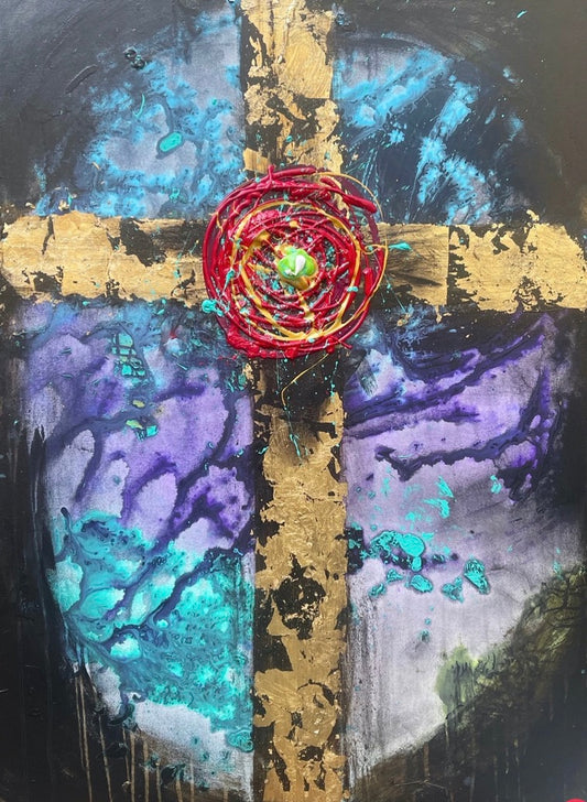 Thy Will Be Done, 40x30 inch original faith painting by Tracee Gentry Matthews