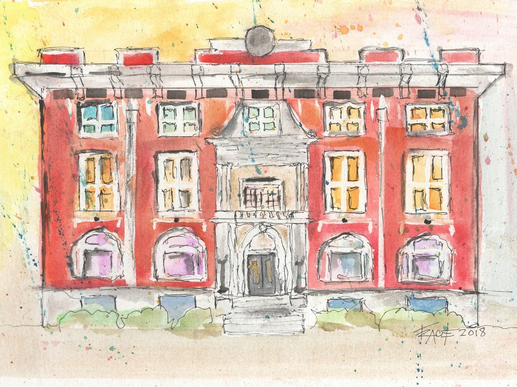 The Junior League House of Little Rock, 11x14 inch matted canvas print by Tracee Gentry Matthews