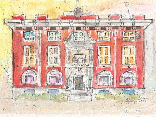 The Junior League House of Little Rock, 11x14 inch matted canvas print by Tracee Gentry Matthews