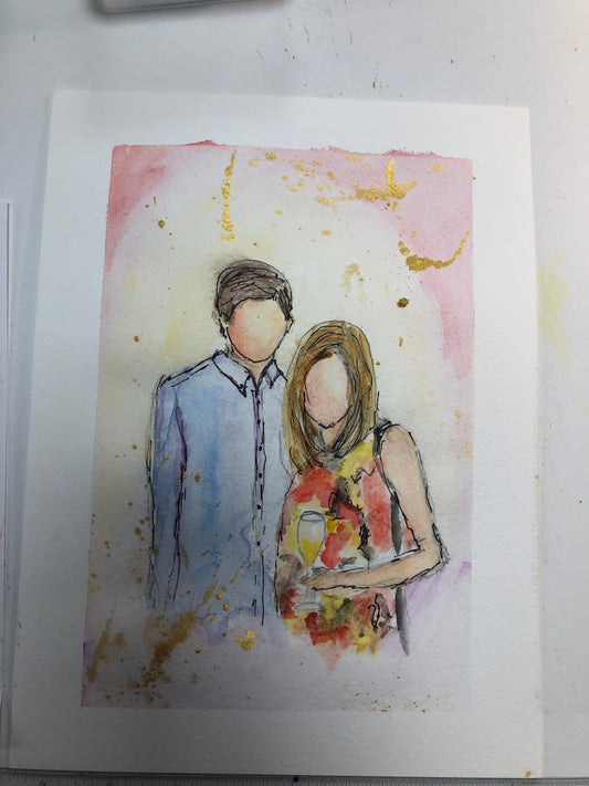 Commissioned watercolor sketch by Tracee Gentry Matthews, #5
