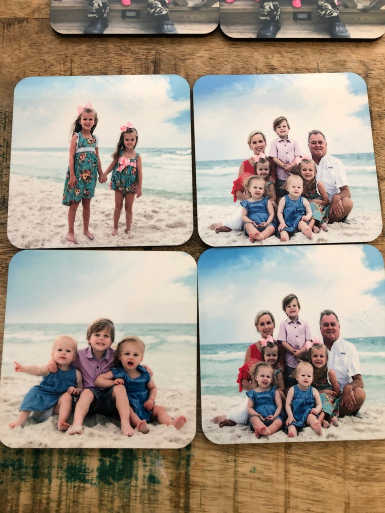 Custom photo coasters, set of 4, made by artbytracee