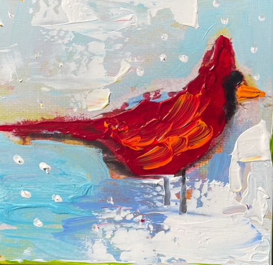 Cardinal coasters, set of 4, from an original painting by Tracee Gentry Matthews