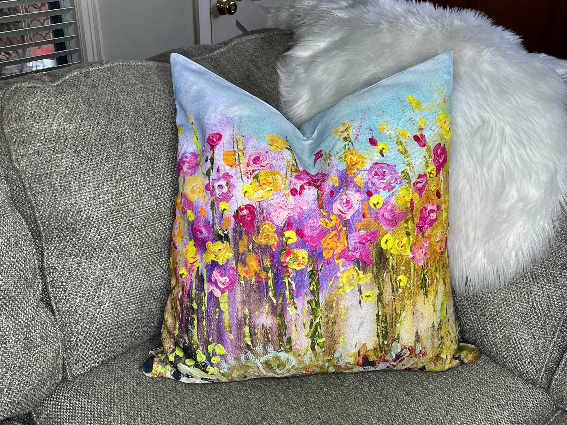 Flowers accent pillow by Tracee Gentry Matthews, second view