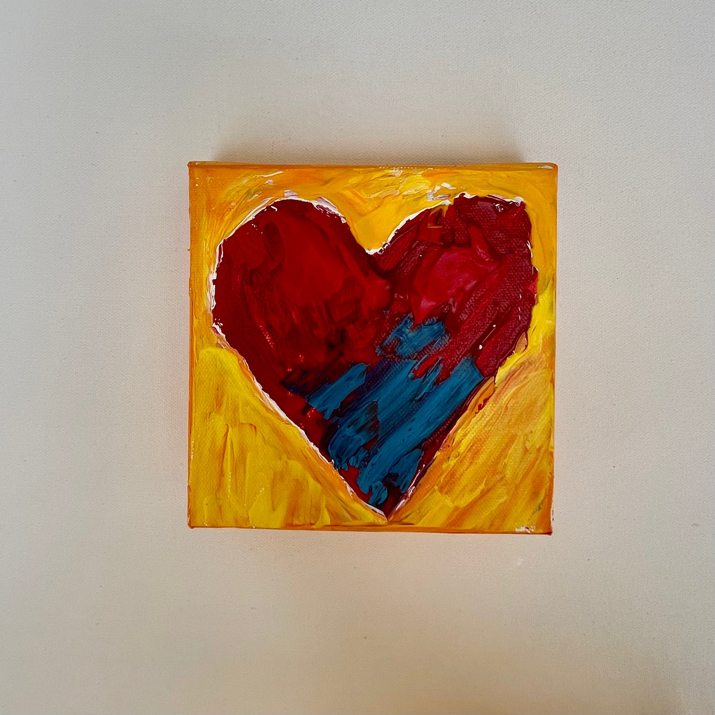 I Love You, 6x6 inch small original painting by Tracee Gentry Matthews