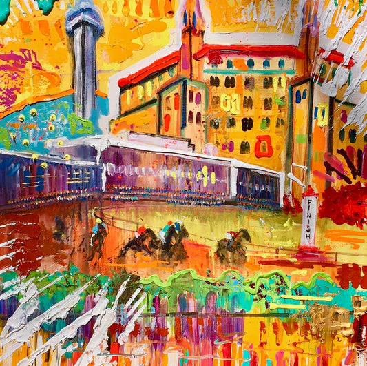 Hot Springs, Arkansas cityscape painting by Tracee Gentry Matthews, sold