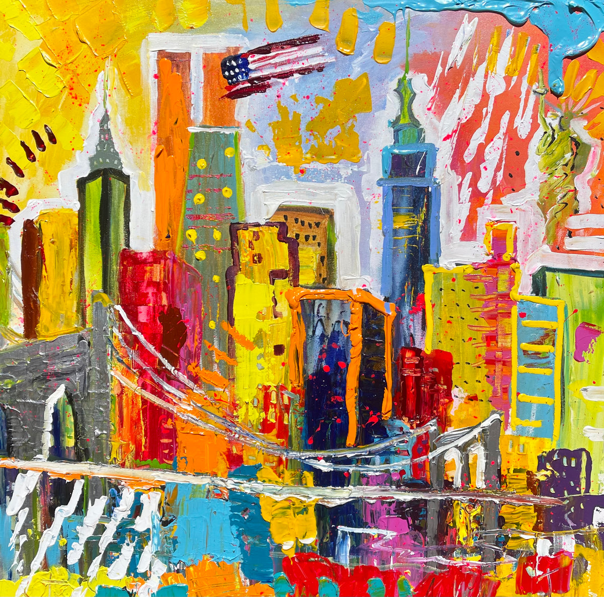 New York City cityscape painting by Tracee Gentry Matthews, sold