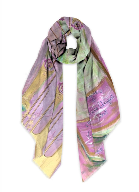 Champagne art scarf printed from an original painting by Tracee Gentry Matthews