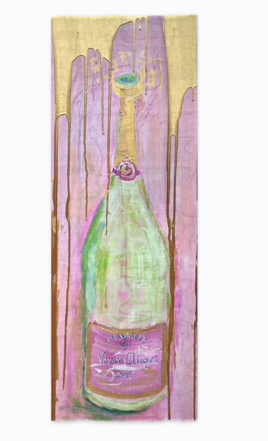 Champagne art scarf by Tracee Gentry Matthews, second view