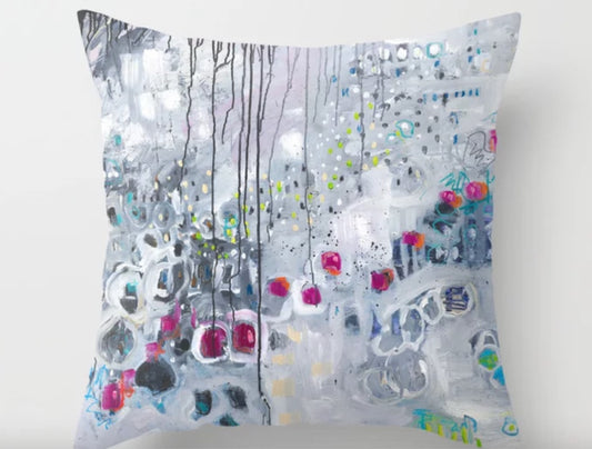 Black and white abstract accent pillow by Tracee Gentry Matthews