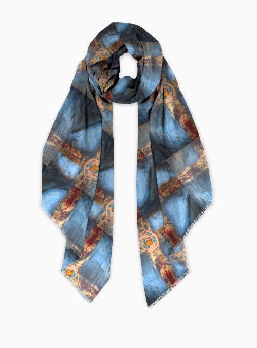Cross art scarf printed from an original painting by Tracee Gentry Matthews