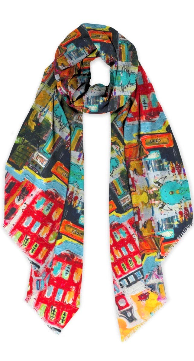 Fayetteville University of Arkansas art scarf by Tracee Gentry Matthews