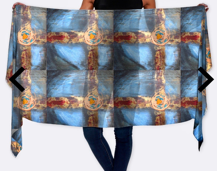 Cross art scarf by Tracee Gentry Matthews, second view