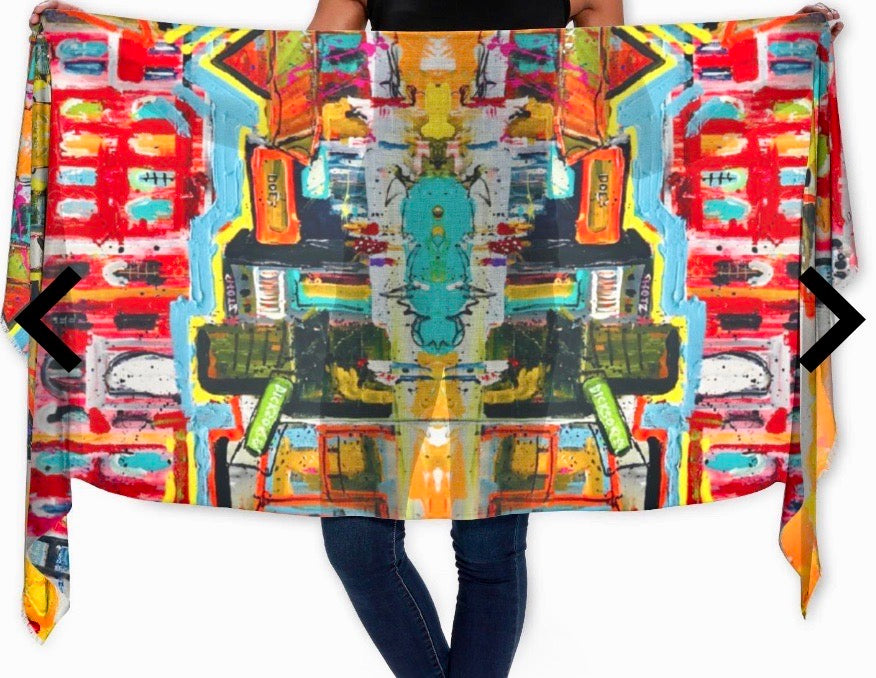 Fayetteville University of Arkansas art scarf by Tracee Gentry Matthews, second view