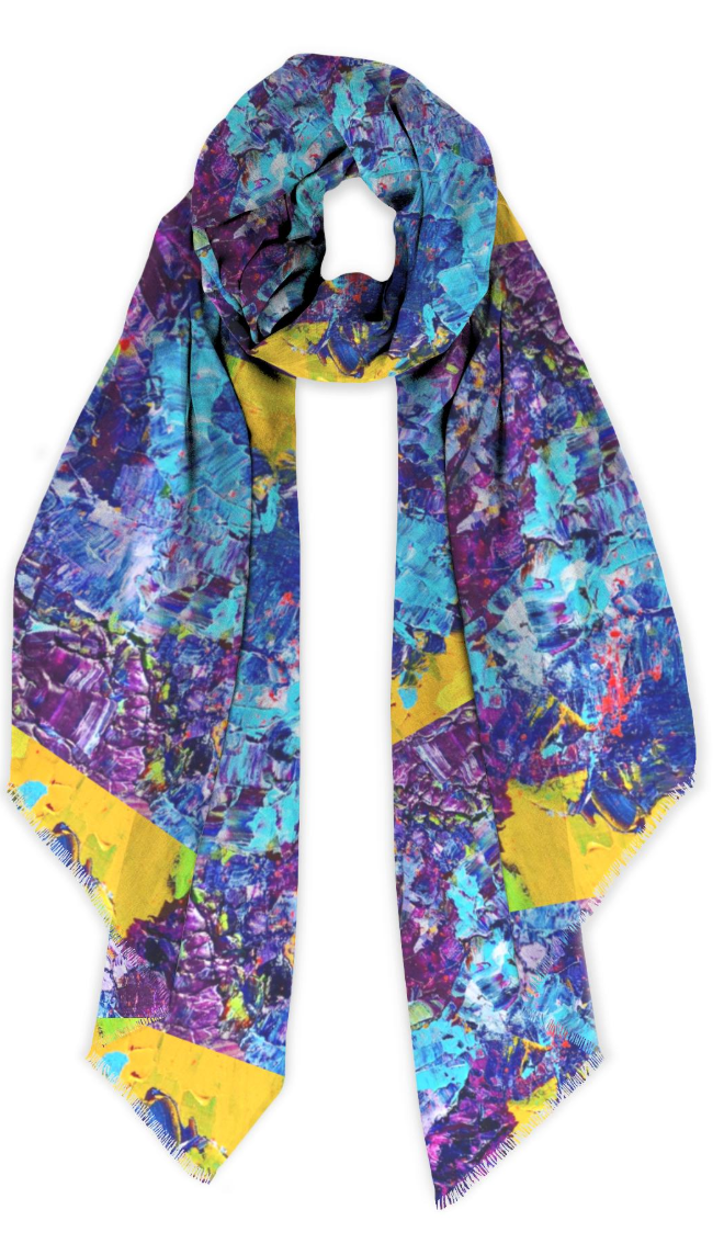 Susan art scarf printed from an original painting by Tracee Gentry Matthews